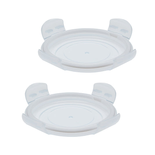 My Borosil Glass Lunchboxes 2 Lid Set Round 240 ml Lid w Gasket, Set of 2