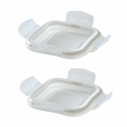 My Borosil Glass Lunchboxes 2 Lid Set Square 320 ml Lid w Gasket, Set of 2
