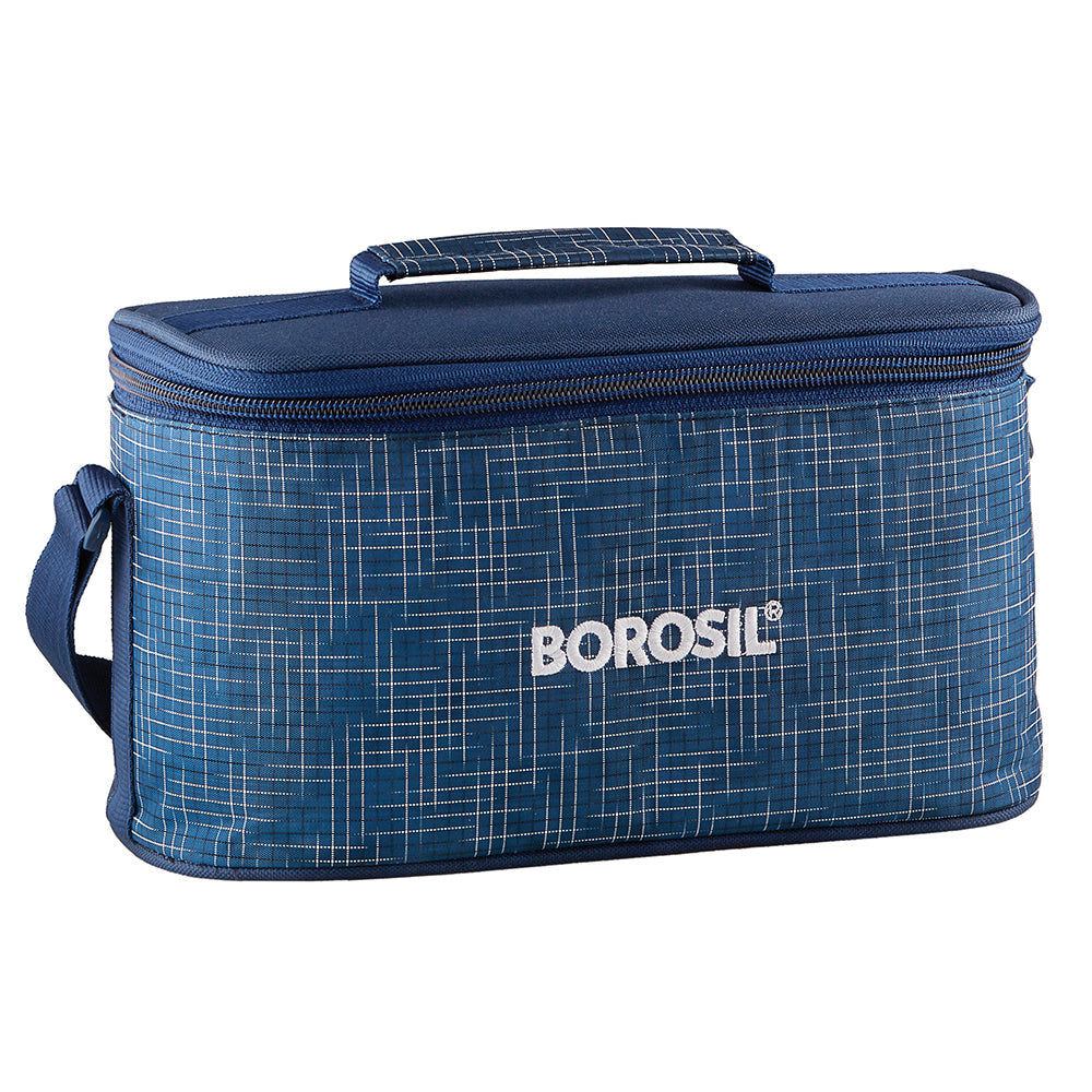 My Borosil Glass Lunchboxes 320 ml x 2 (+) 240 ml x 2 Indigo Universal Lunchbox