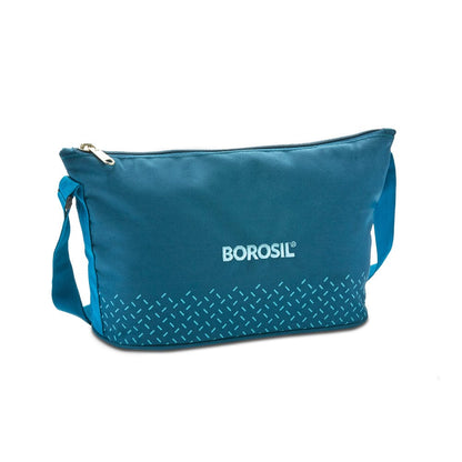 My Borosil Glass Lunchboxes 320 ml x 2 (+) 240 ml x 2 Teal Daisy Glass Lunchbox