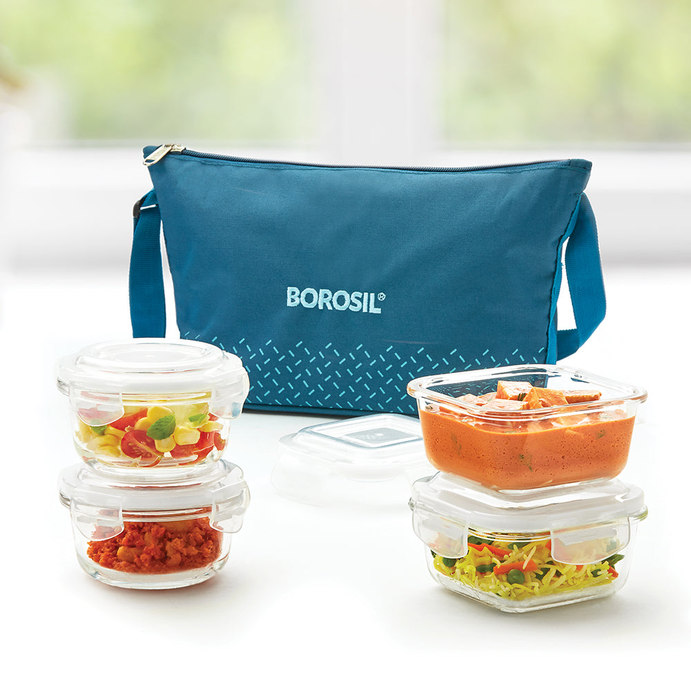 Teal Daisy Universal Glass Lunchbox