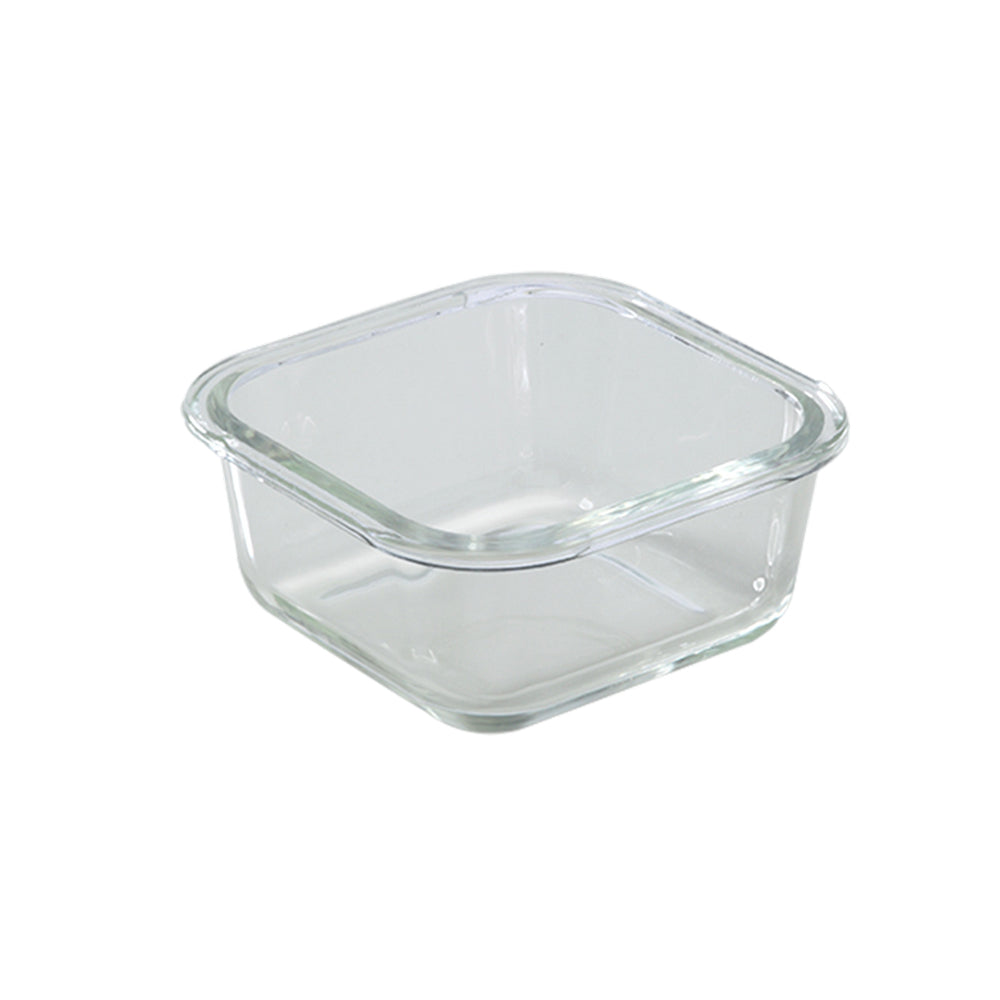 My Borosil Glass Lunchboxes 320 ml x 2 Blue Glass Lunchbox, Square x 2 (Flat)