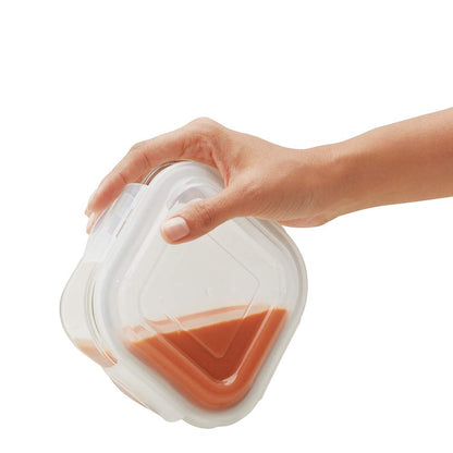 My Borosil Glass Lunchboxes 320 ml x 2 Indigo Glass Lunchbox, Square x 2 (Flat Bag)