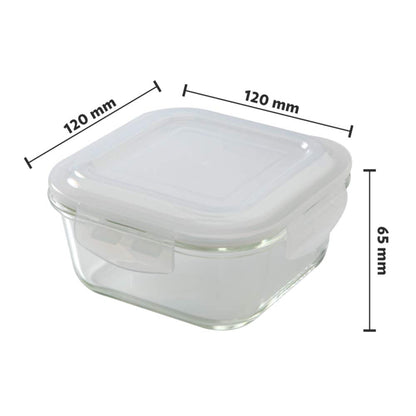 My Borosil Glass Lunchboxes 320 ml x 2 Indigo Glass Lunchbox, Square x 2 (Flat Bag)