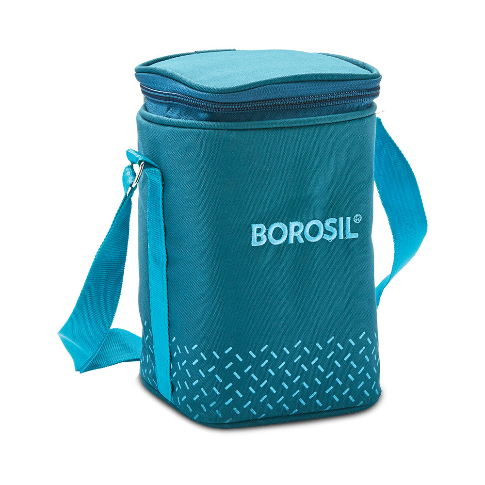 My Borosil Glass Lunchboxes 320 ml x 3 Teal Glass Lunchbox, Square x 3