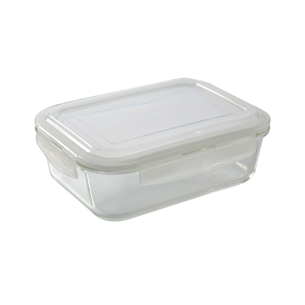 My Borosil Glass Lunchboxes 370 ml + 370 ml Blue Glass Lunchbox, Rectangular x 3