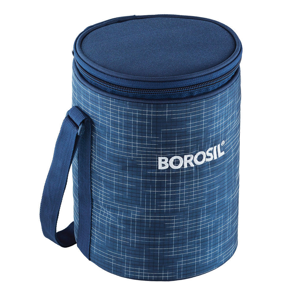 My Borosil Glass Lunchboxes 400 ml x 3 Indigo Glass Lunch Box, 3 Round