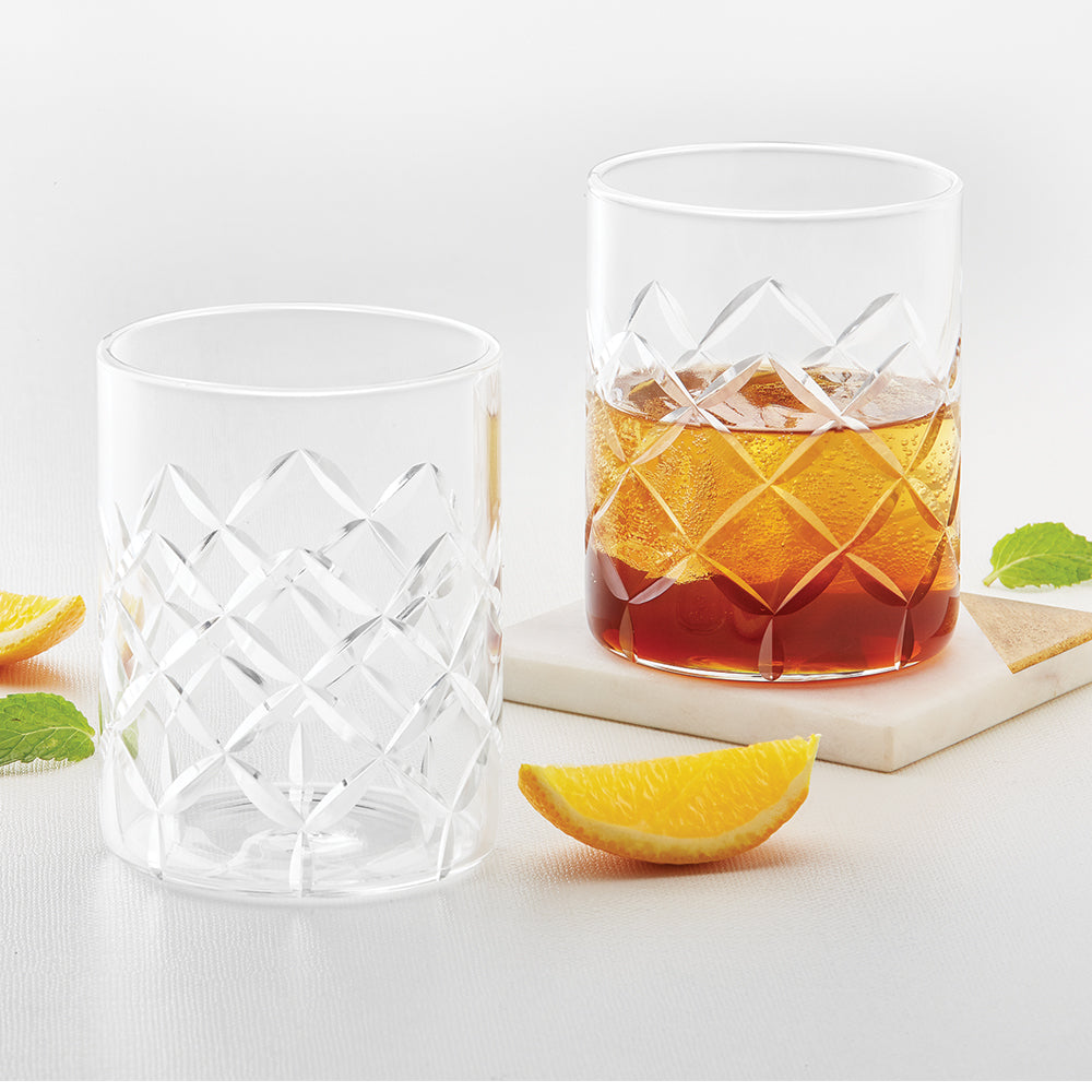 My Borosil Glass Tumblers 350 ml x 6 Crown Glass, Set of 6