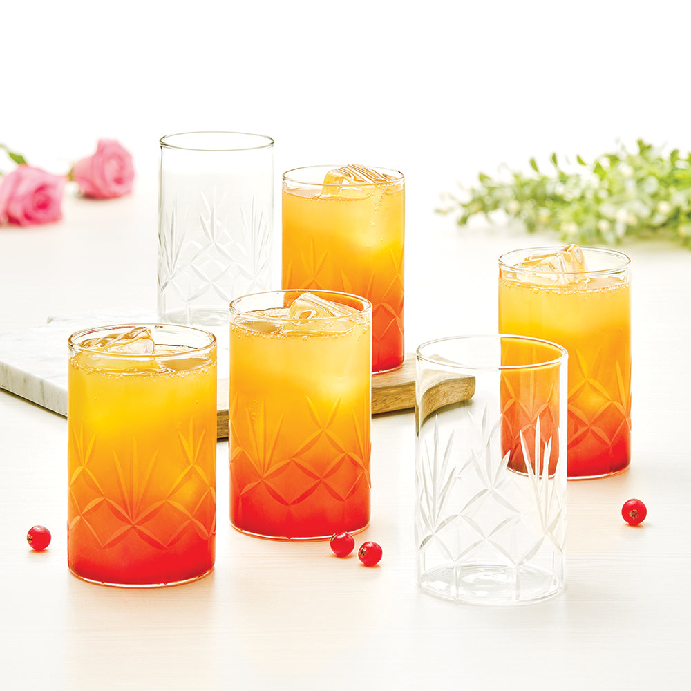 My Borosil Glass Tumblers Meadow Glass, Set of 6