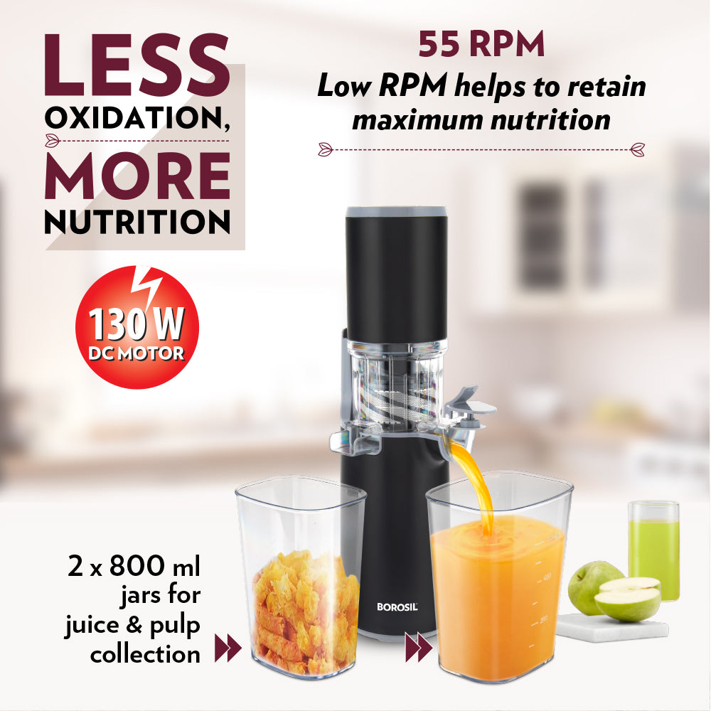 My Borosil Juicers Easy Juice Cold Press Slow Juicer