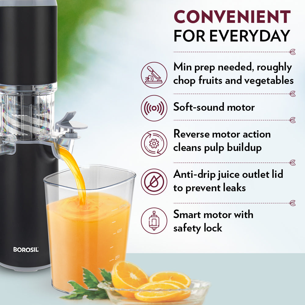 My Borosil Juicers Easy Juice Cold Press Slow Juicer