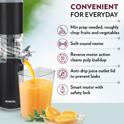 My Borosil Juicers Easy Juice Cold Press Slow Juicer
