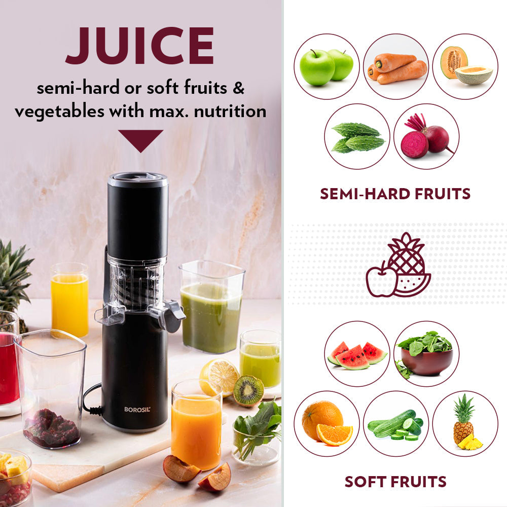 My Borosil Juicers Easy Juice Cold Press Slow Juicer