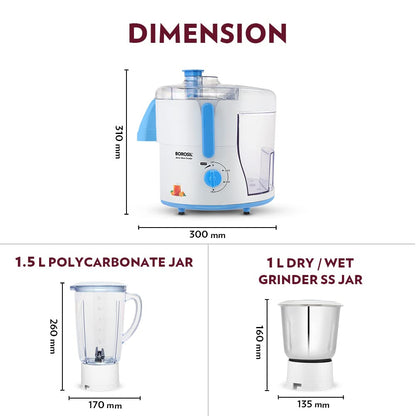 My Borosil Juicers Primus II Juicer Mixer Grinder