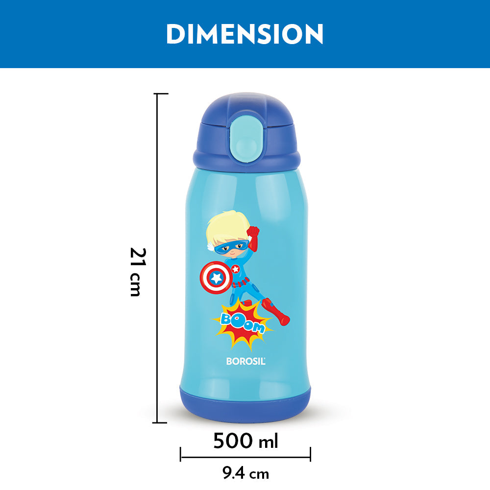 My Borosil Kids Bottles 500 ml Superhero Kids Sipper