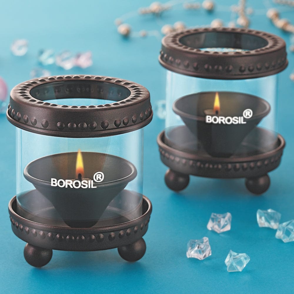 My Borosil Diya Lights & Diffusers Small Deco Hurricane Diya