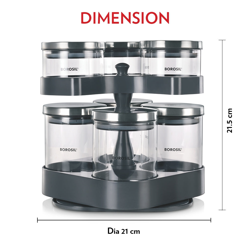 My Borosil Mothers Day Combo Spin & Store, Set of 7 Jars w/ 2 Klip-N-Store Glass Storage Containers