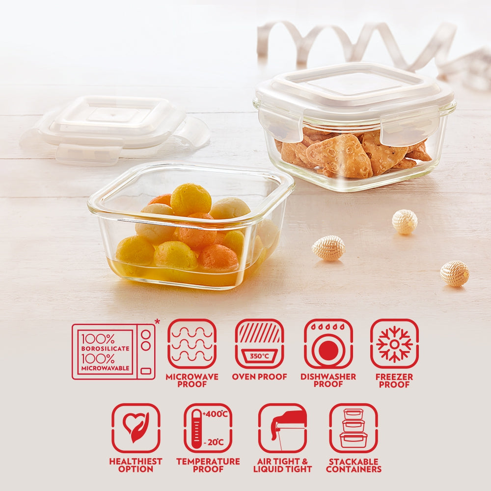 My Borosil Mothers Day Combo Spin & Store, Set of 7 Jars w/ 2 Klip-N-Store Glass Storage Containers