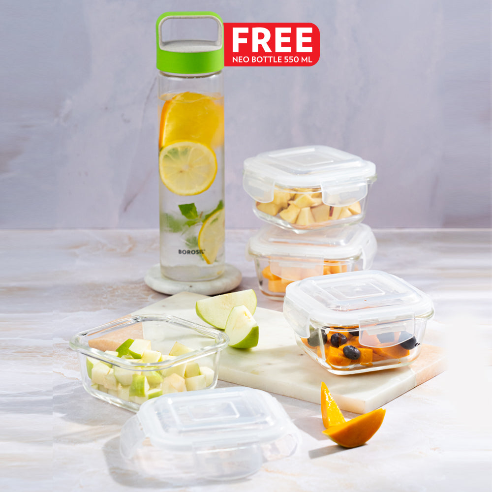 My Borosil Mothers Day Combo Store Fresh Set of Klip N Store Containers 4 N x 320 ml
