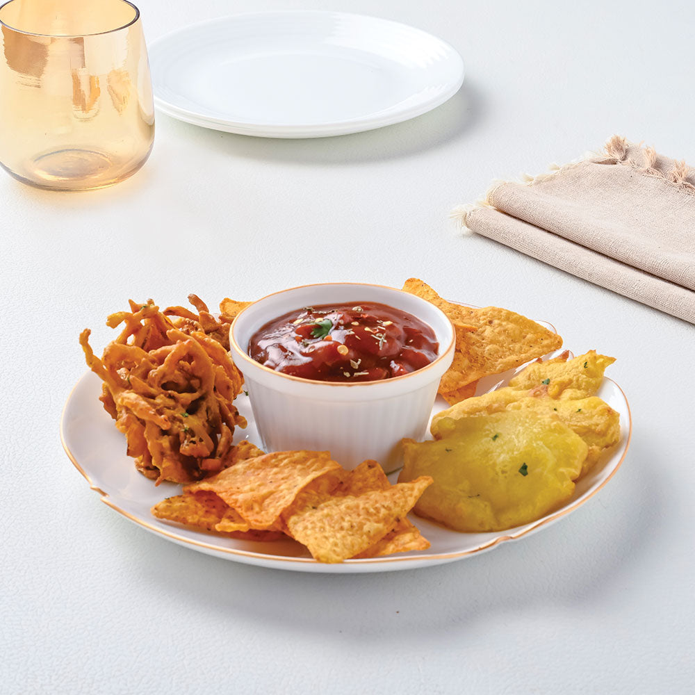 Larah by Borosil Goldline Chip n Dip Set, 2 pc