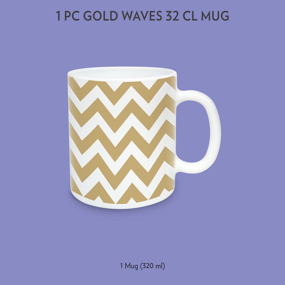 My Borosil Opalware Coffee Mugs & Travel Mugs 1 x 320 ml Gold Waves Mug