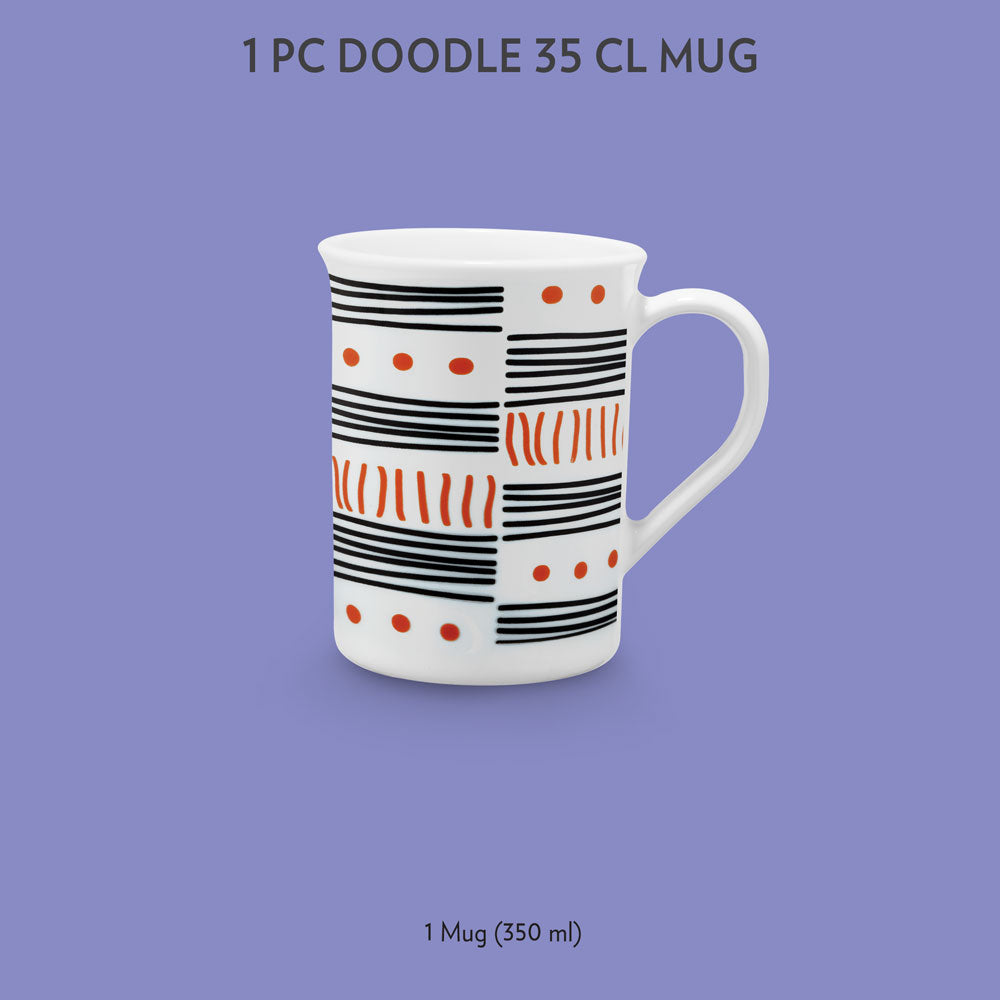 My Borosil Opalware Coffee Mugs & Travel Mugs 1 x 350 ml Doodle Mug