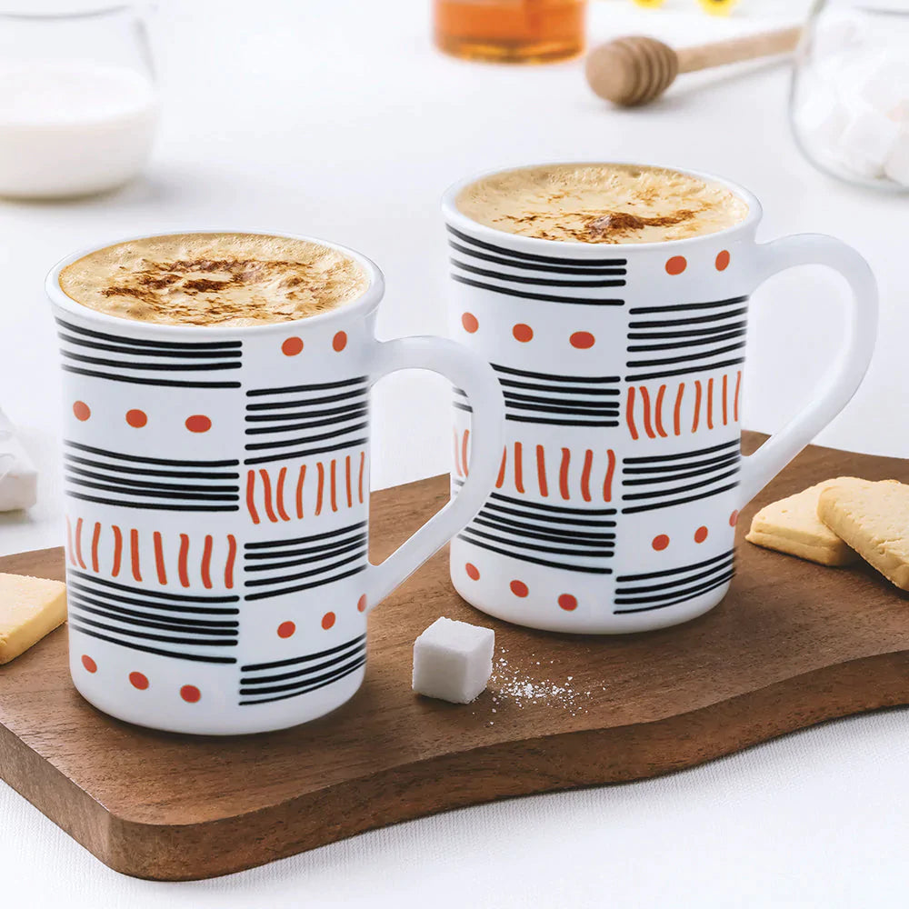 My Borosil Opalware Coffee Mugs & Travel Mugs 2 x 350 ml Doodle Mug Set