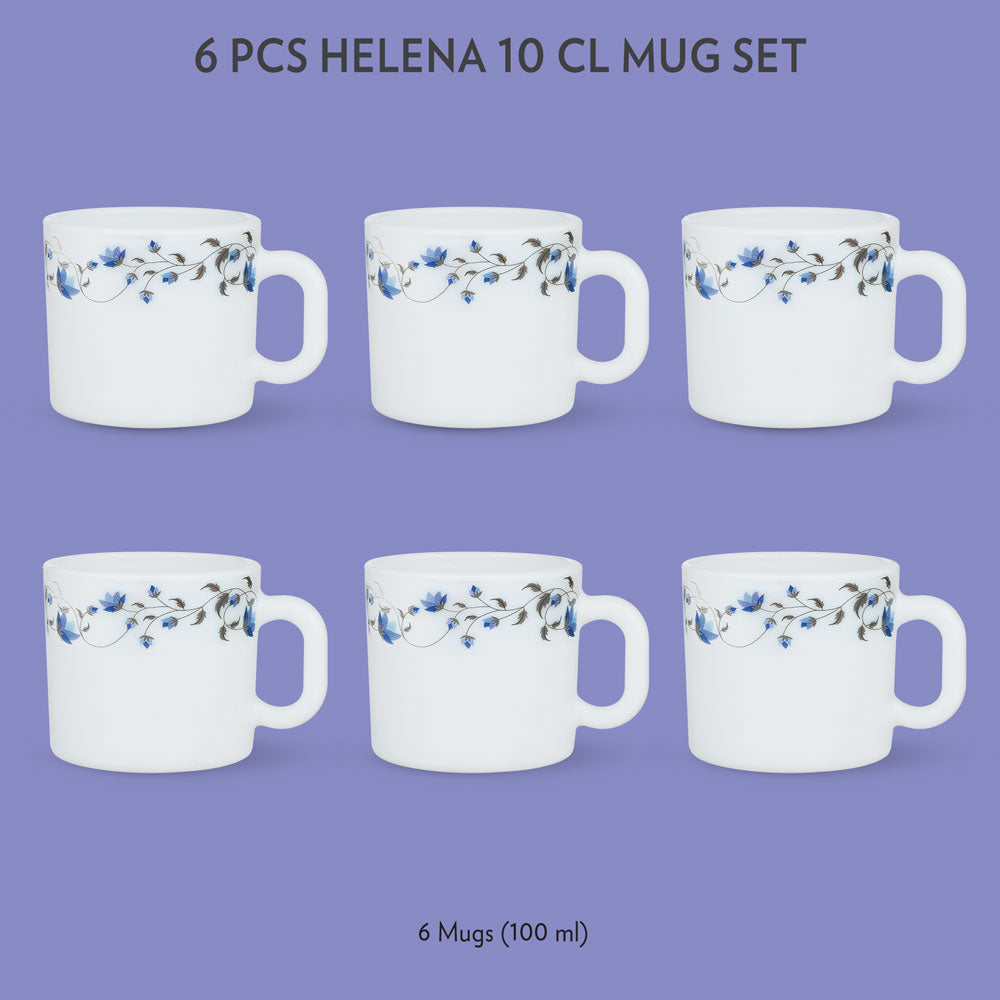 My Borosil Opalware Coffee Mugs & Travel Mugs 6 x 100 ml Helena Mug Set