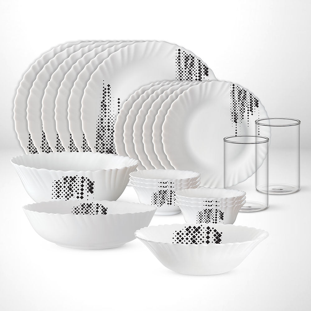 My Borosil Opalware Dinner Sets 23 pc Set: Serves 6 Slate Dinner Set