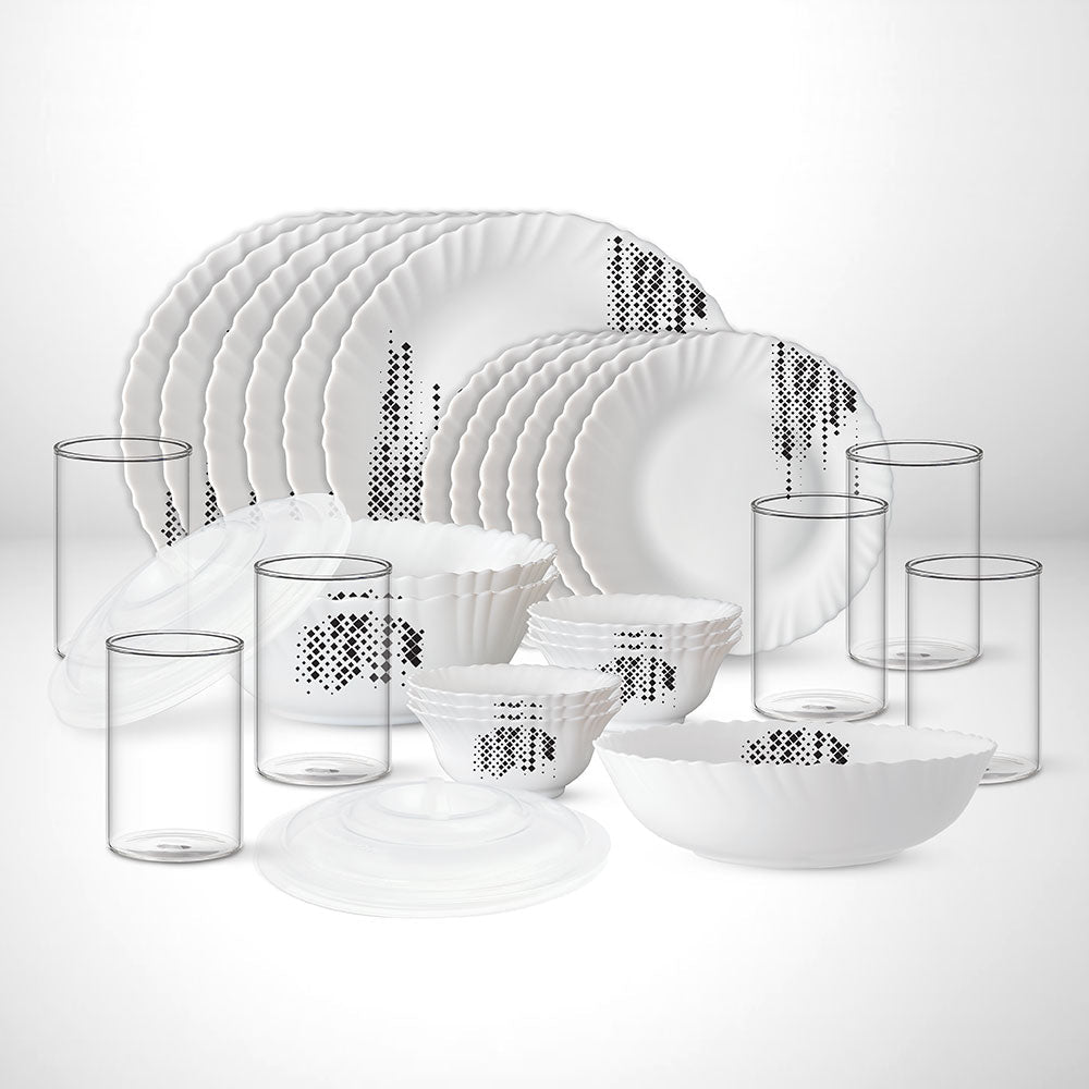 My Borosil Opalware Dinner Sets 29 pc Set: Serves 6 Slate Dinner Set