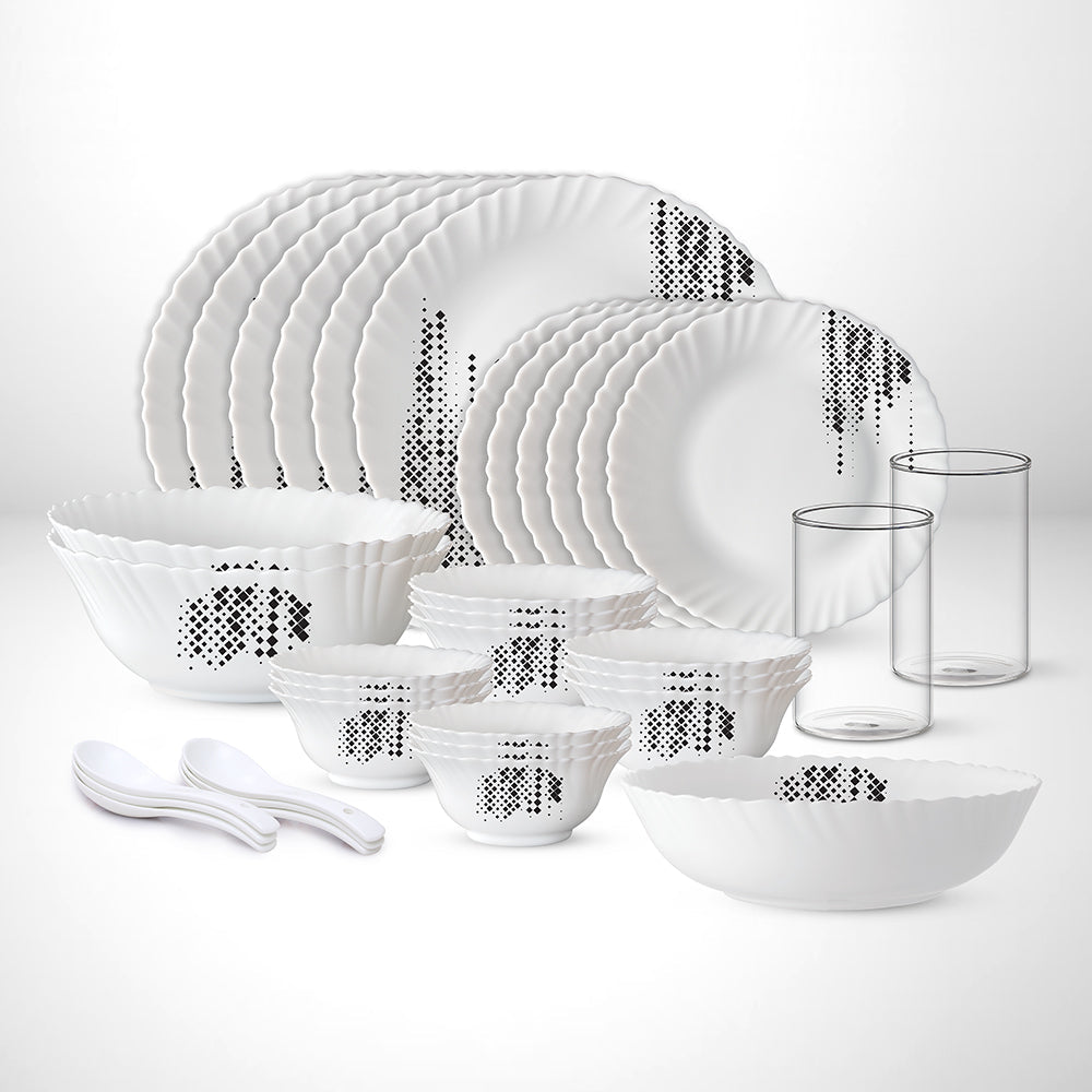 My Borosil Opalware Dinner Sets 35 pc Set: Serves 6 Slate Dinner Set