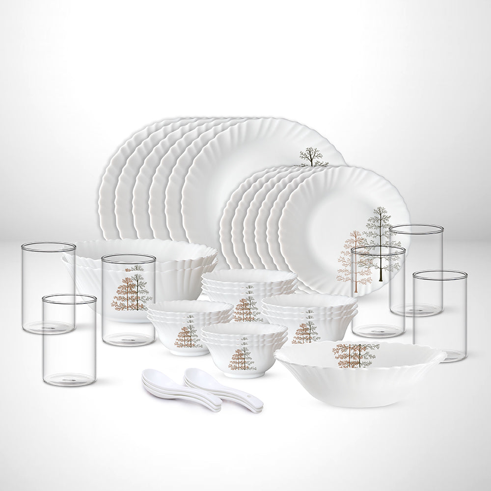 My Borosil Opalware Dinner Sets 39 pc Set: Serves 6 Pine Dinner Set