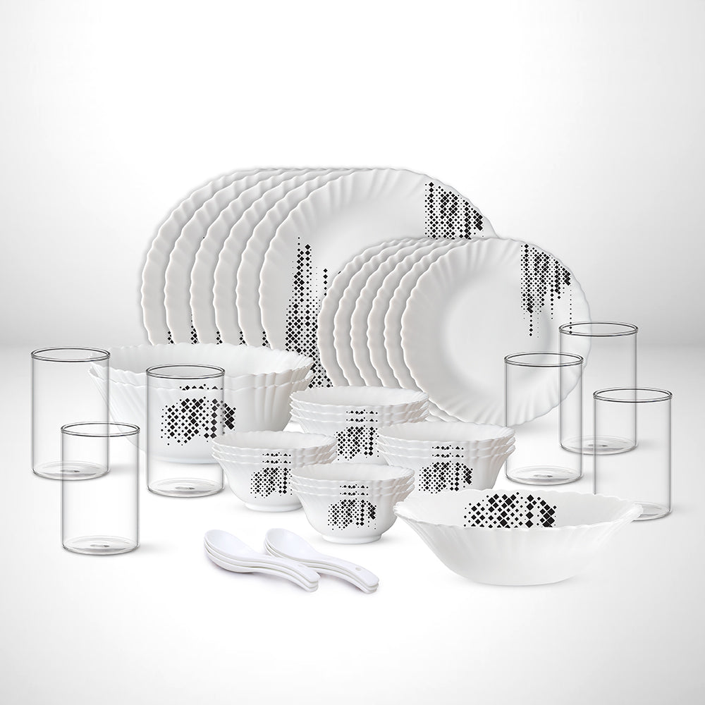 My Borosil Opalware Dinner Sets 39 pc Set: Serves 6 Slate Dinner Set