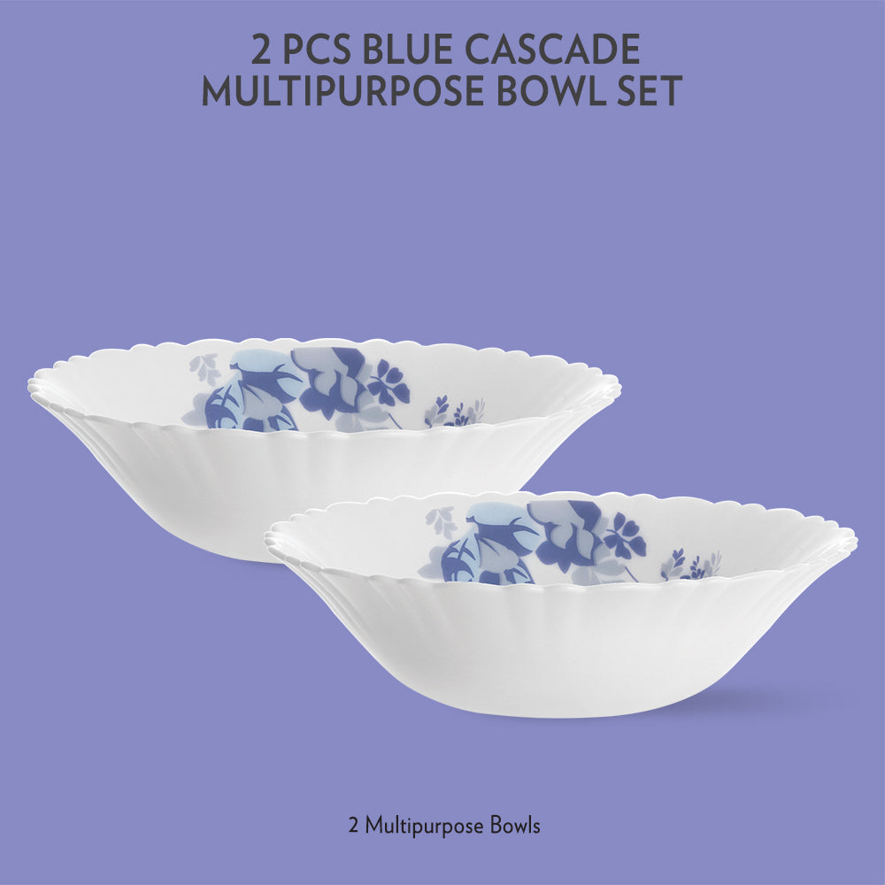 My Borosil Opalware Mixing & Serving Bowls 2 pc Set Blue Cascade Multipurpose Bowl