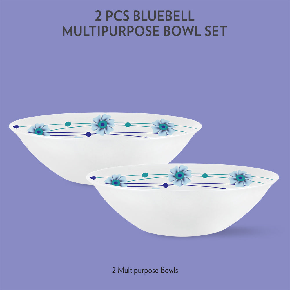 My Borosil Opalware Mixing & Serving Bowls 2 pc Set Bluebell Multipurpose Bowl