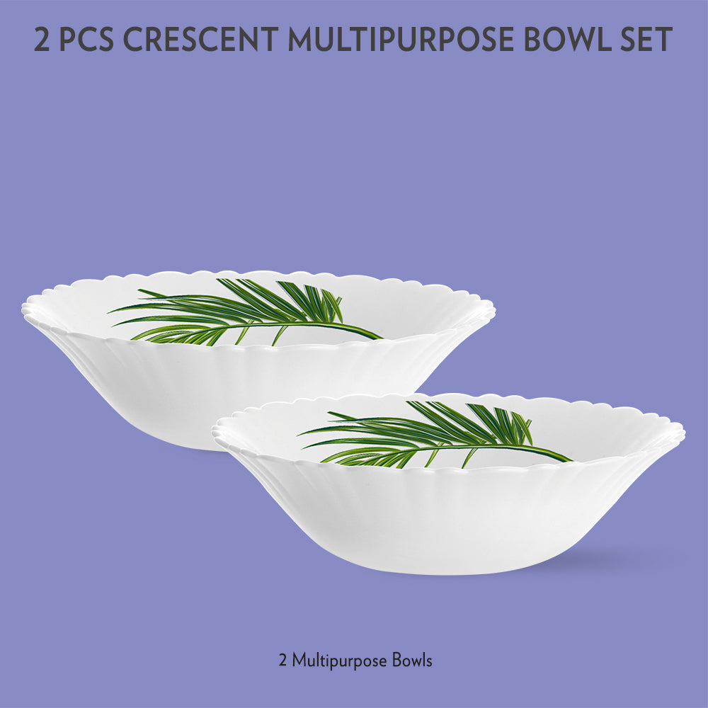 My Borosil Opalware Mixing & Serving Bowls 2 pc Set Crescent Multipurpose Bowl