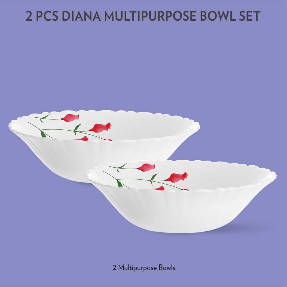 My Borosil Opalware Mixing & Serving Bowls 2 pc Set Diana Multipurpose Bowl