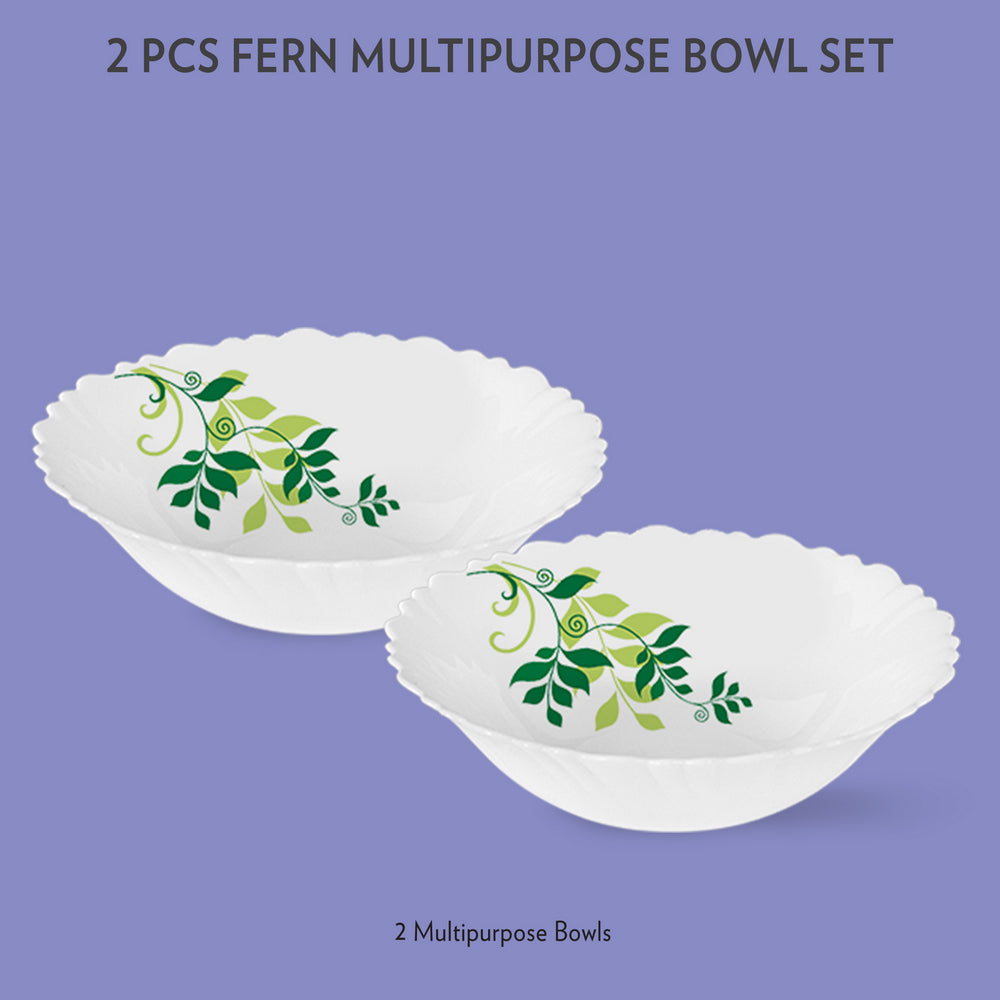 My Borosil Opalware Mixing & Serving Bowls 2 pc Set Fern Multipurpose Bowl