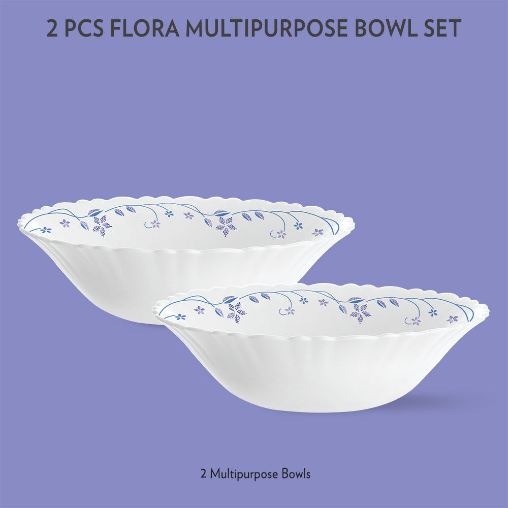 My Borosil Opalware Mixing & Serving Bowls 2 pc Set Flora Multipurpose Bowl