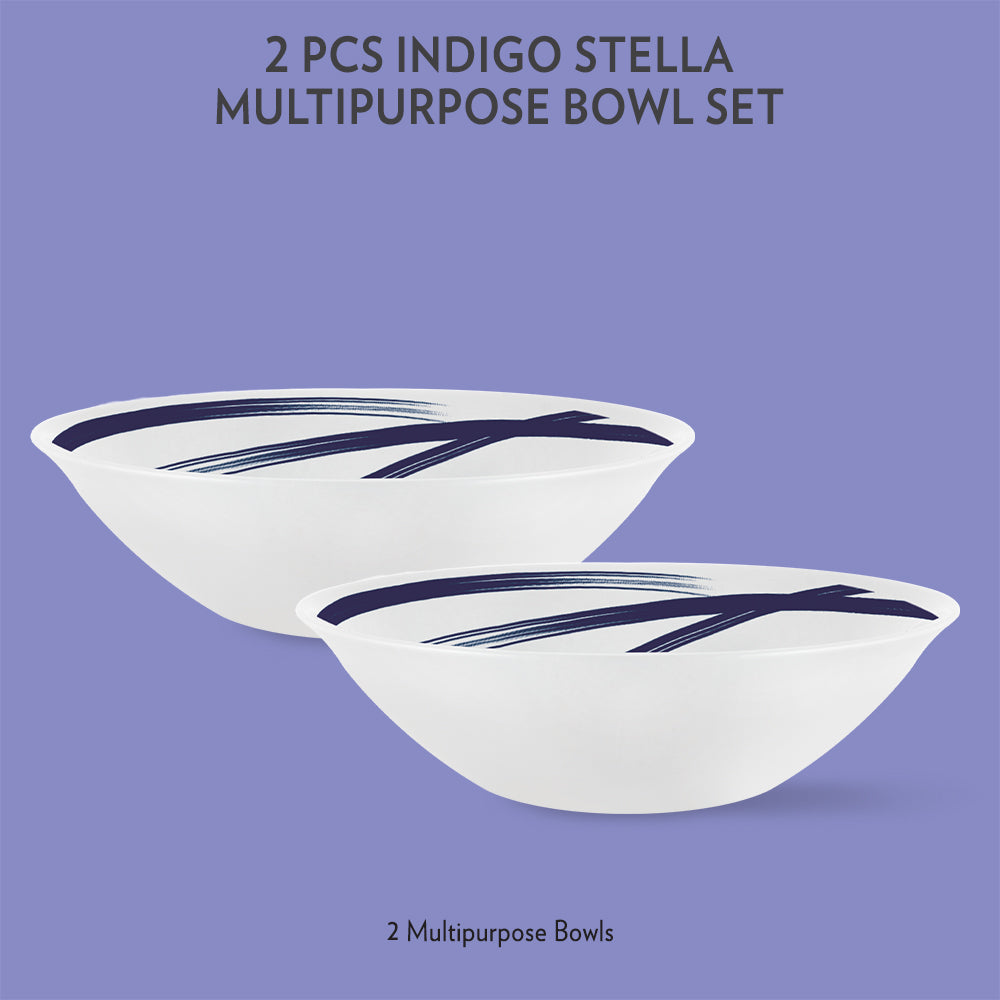 My Borosil Opalware Mixing & Serving Bowls 2 pc Set Indigo Stella Multipurpose Bowl