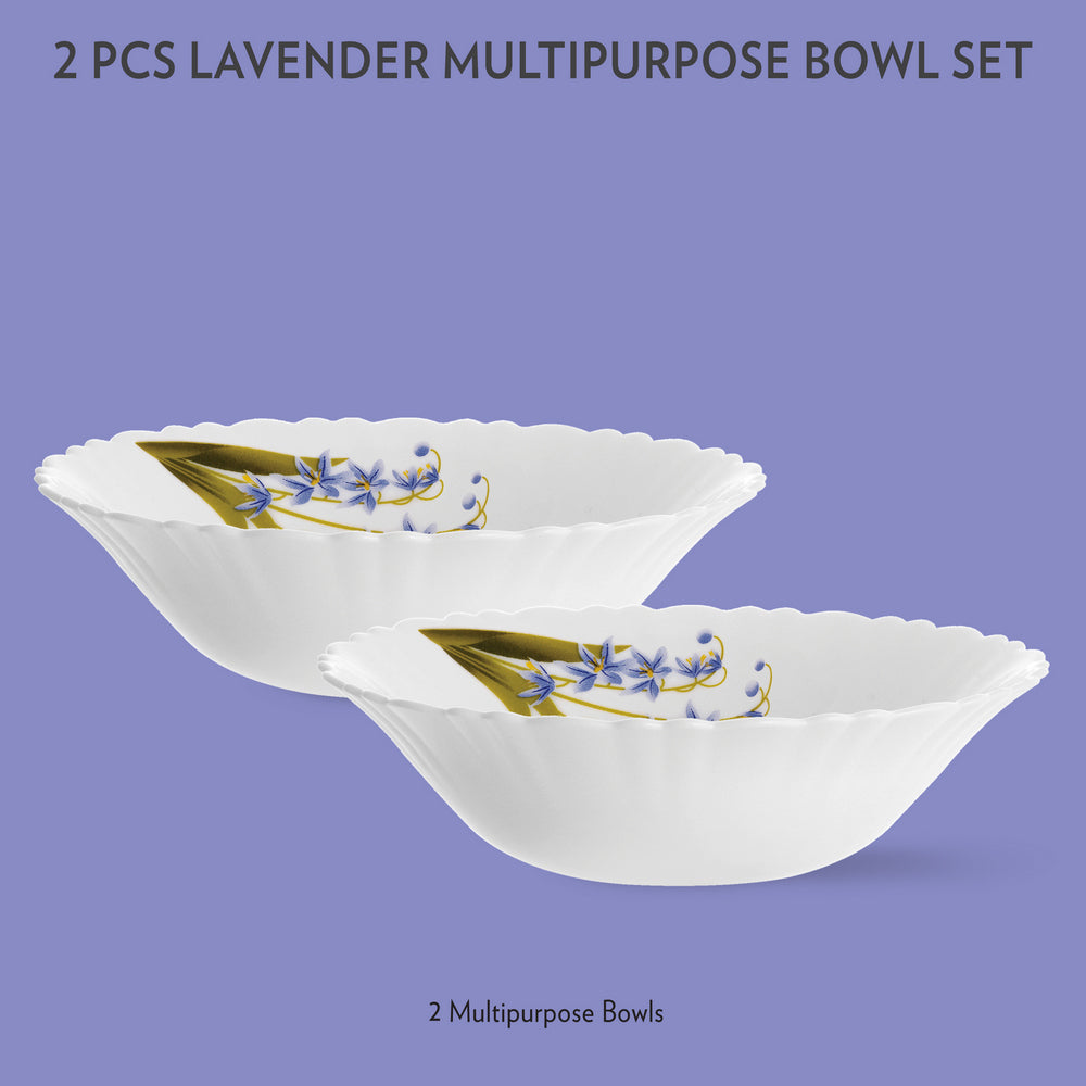 My Borosil Opalware Mixing & Serving Bowls 2 pc Set Lavender Multipurpose Bowl