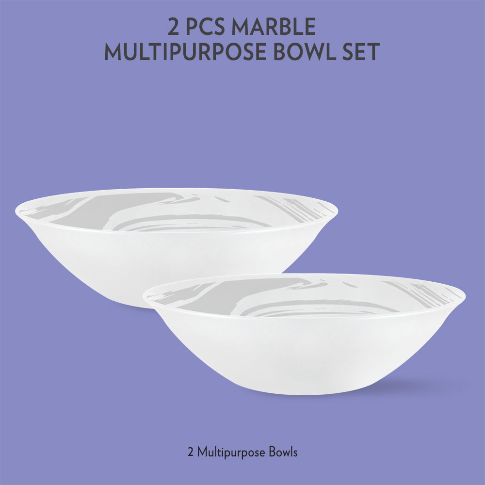 My Borosil Opalware Mixing & Serving Bowls 2 pc Set Marble Multipurpose Bowl