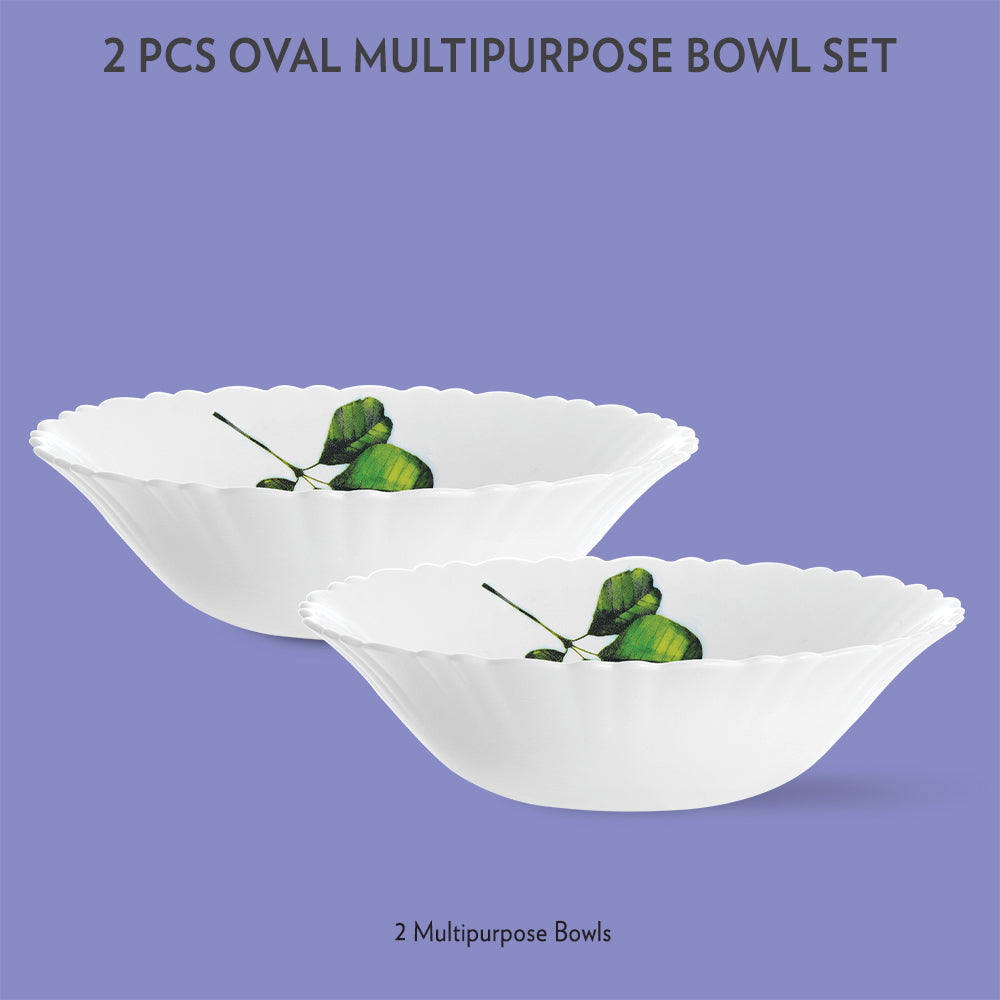 My Borosil Opalware Mixing & Serving Bowls 2 pc Set Oval Multipurpose Bowl