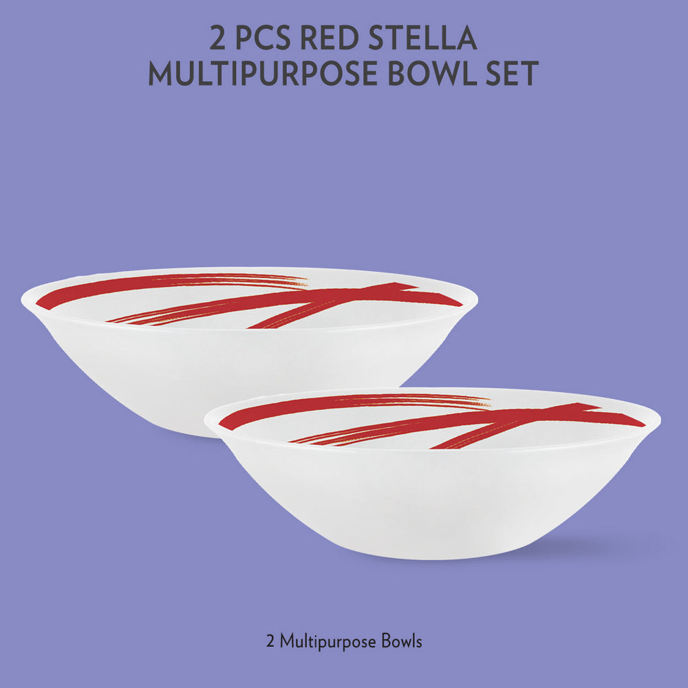 My Borosil Opalware Mixing & Serving Bowls 2 pc Set Red Stella Multipurpose Bowl