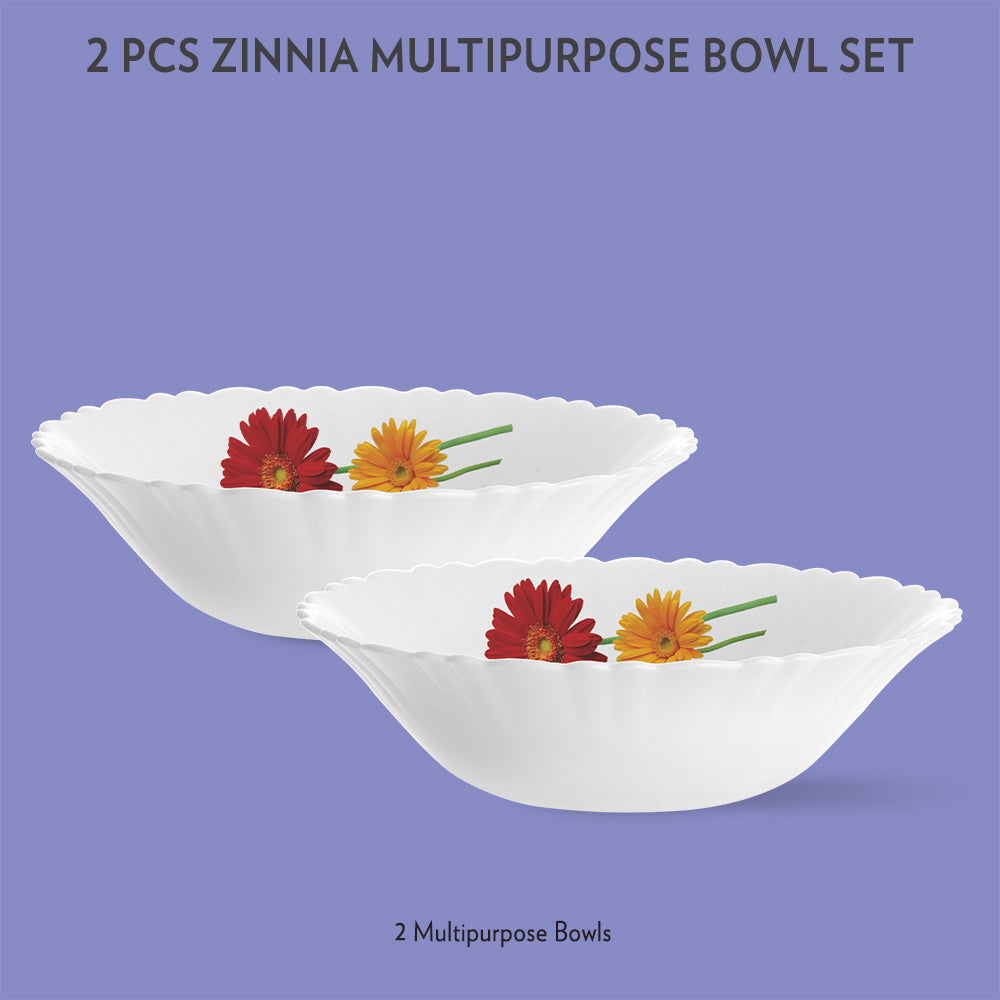 My Borosil Opalware Mixing & Serving Bowls 2 pc Set Zinnia Multipurpose Bowl