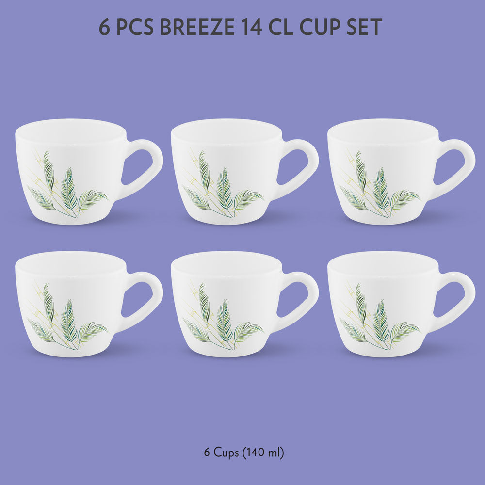 My Borosil Opalware Tea Cups & Tea Sets 140 ml x 6 Breeze Cup Set