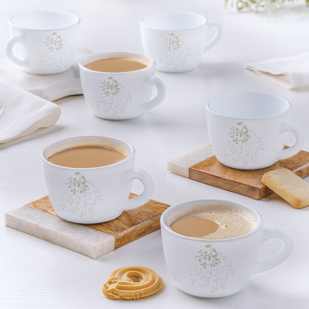 My Borosil Opalware Tea Cups & Tea Sets 140 ml x 6 Tulip Cup Set