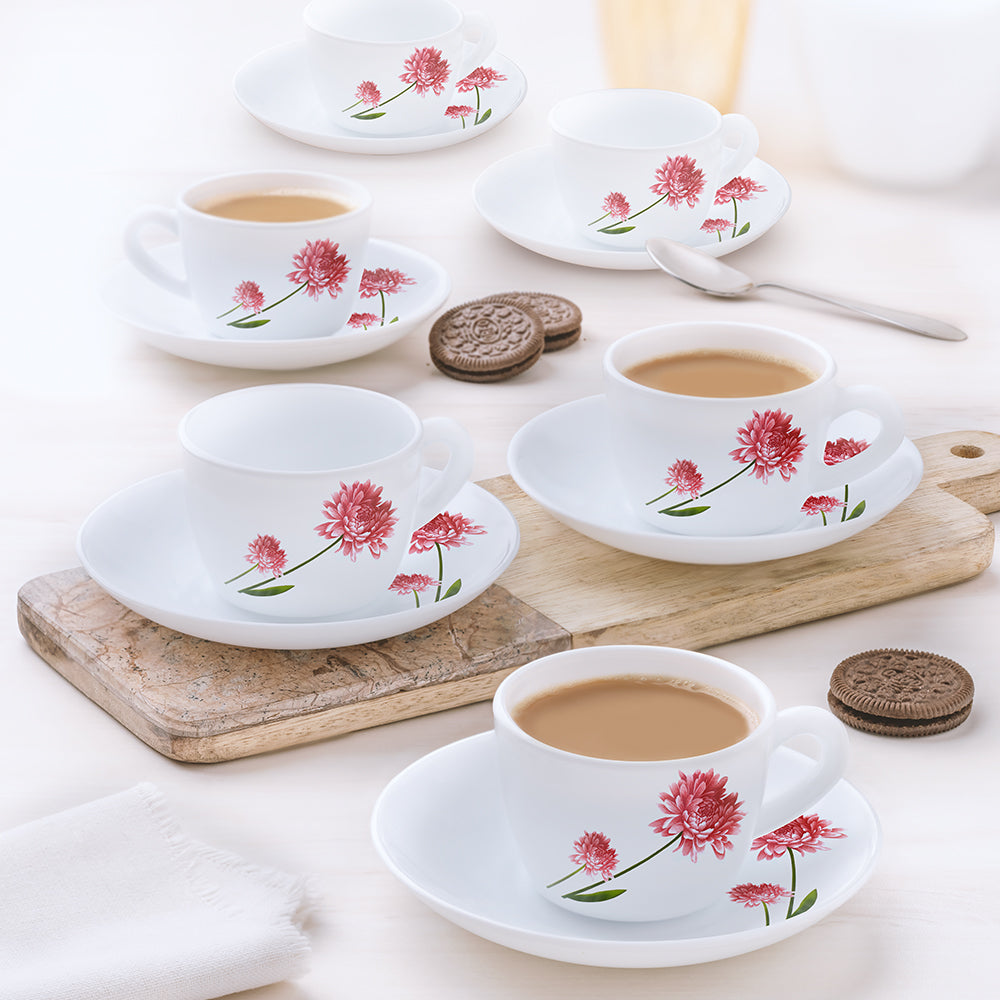 My Borosil Opalware Tea Cups & Tea Sets 220 ml x 6 Belle Cup n Saucers Set