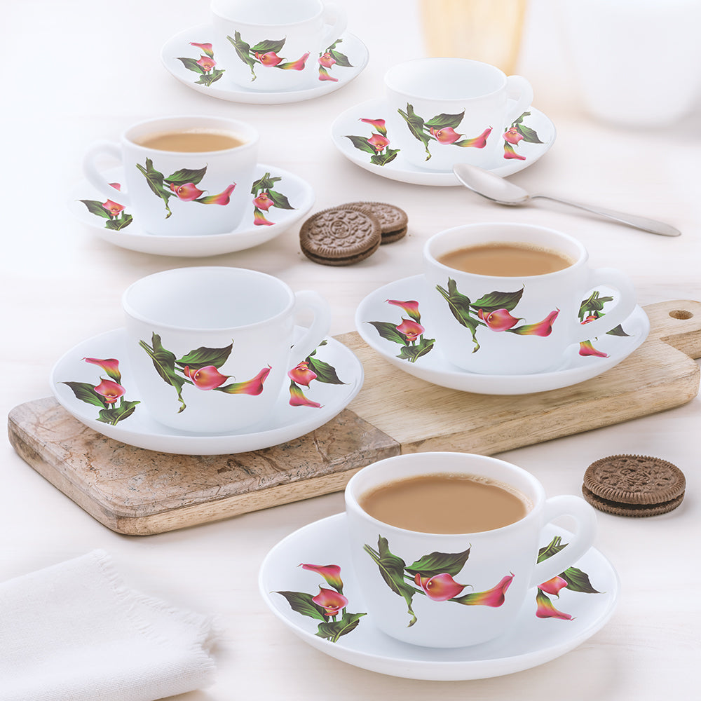 My Borosil Opalware Tea Cups & Tea Sets 220 ml x 6 Stargazer Cup n Saucers Set