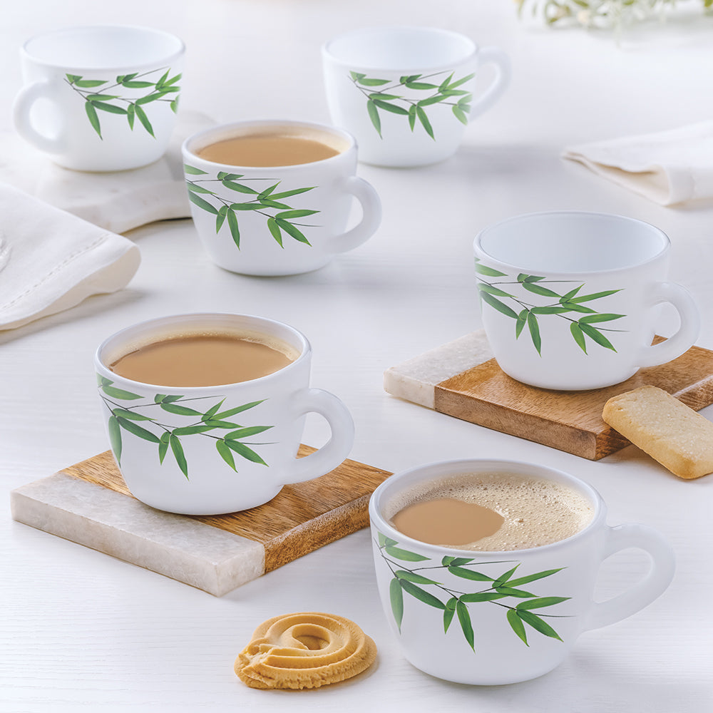 My Borosil Opalware Tea Cups & Tea Sets Bamboo Leaves Cup Set